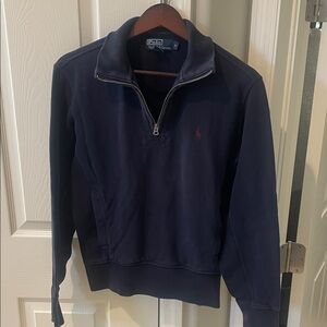 Polo by Ralph Lauren Navy Quarter-Zip Pullover with Red Pony
